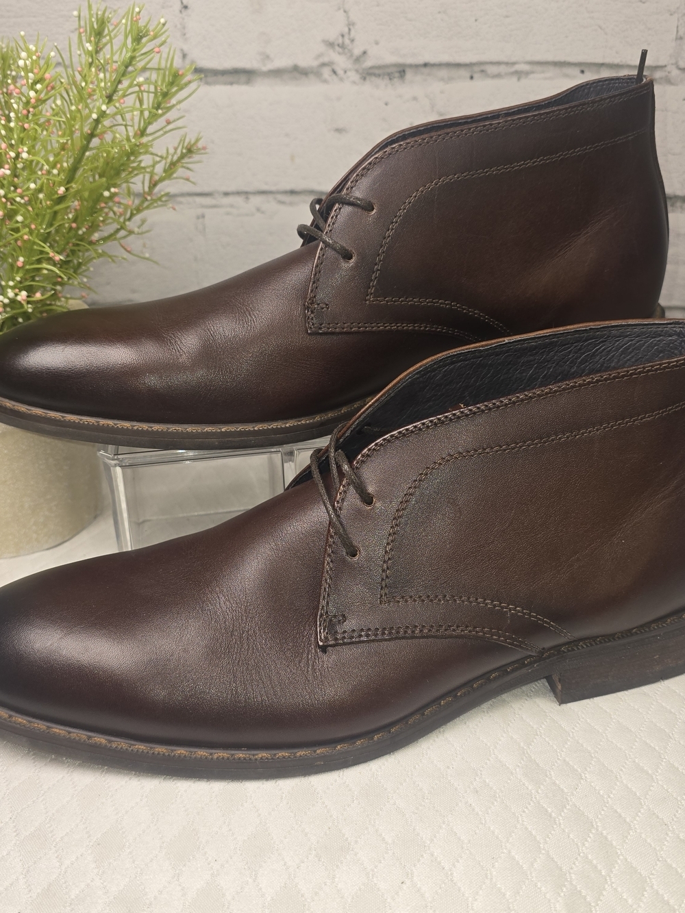 MORETTI BLACK LABEL BROWN LEATHER CHUKKA BOOTS LACE UP MENS 9D